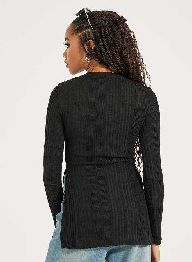 Take Two Rib Knit Top with Side Slit