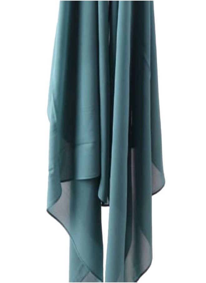ماركة غير محددة - حجاب من فتاه - اسكارف - طرحة شيفون كريب مقاس مناسب - لون أخضر مائي - Image 1