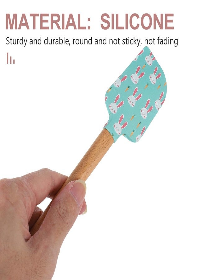 Hemoton 4pcs Rabbit Pattern Easter Jar Spatula Kitchen Spatulas Handle Multiuse Baking Scrapers Cake Cream Butter Jam Frosting Mixing Non Stick Bowls - Image 2