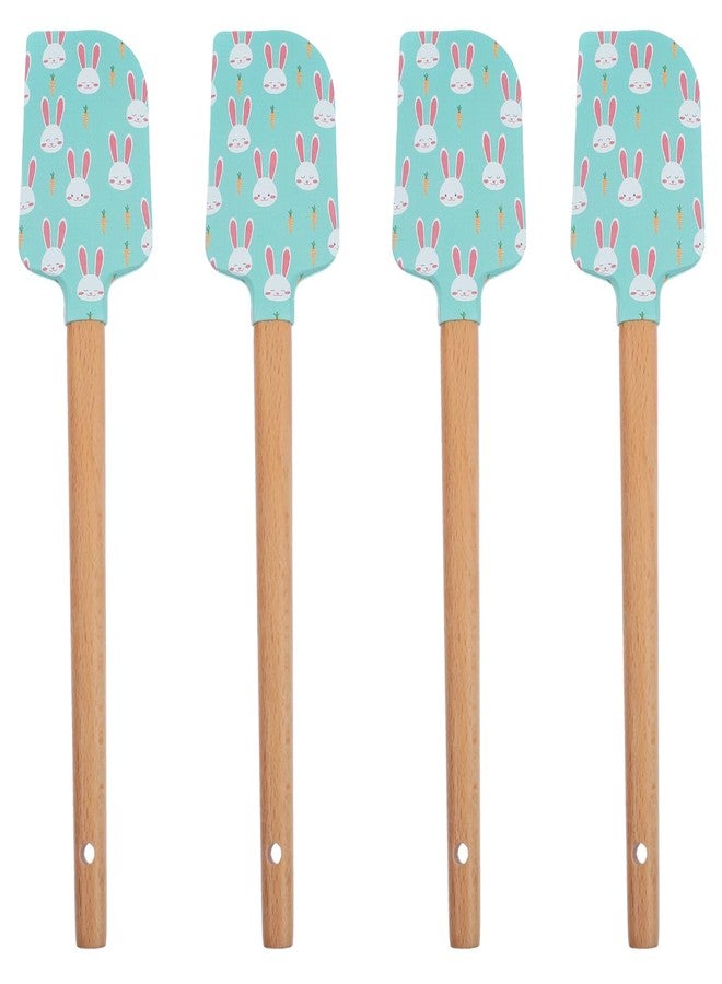 Hemoton 4pcs Rabbit Pattern Easter Jar Spatula Kitchen Spatulas Handle Multiuse Baking Scrapers Cake Cream Butter Jam Frosting Mixing Non Stick Bowls - Image 1