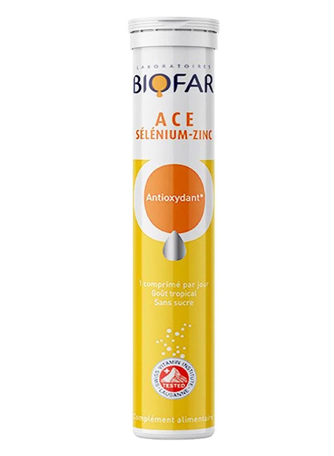 Biofar Vital Ace Selenium-Zinc Antioxidant Effervescent Tablets, Tropical Flavor, Pack Of 20'S - Image 1