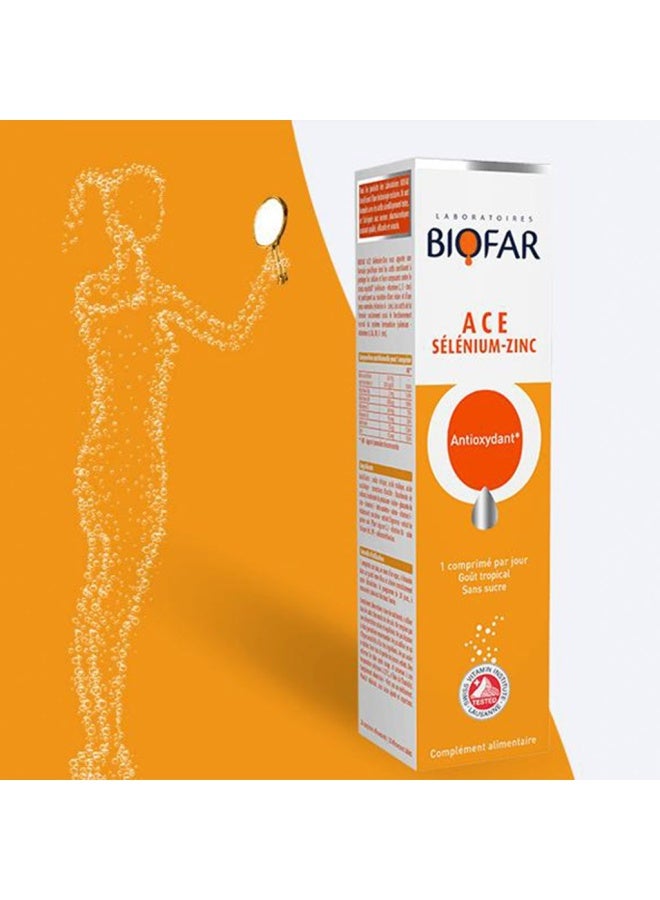 Biofar Vital Ace Selenium-Zinc Antioxidant Effervescent Tablets, Tropical Flavor, Pack Of 20'S - Image 2