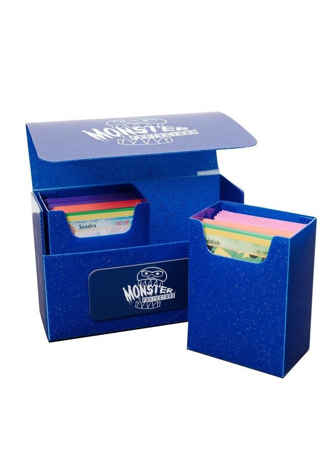 Monster Protectors - Monster Magnetic Double Trading Card Deck Box (Blue Glitter) W 2 Removable Deck Sleeves Holds 150 Gaming Tcgs Compatible W Yugioh Mtg Magic The Gathering Pokémon Durable Riveted Construction - Image 1