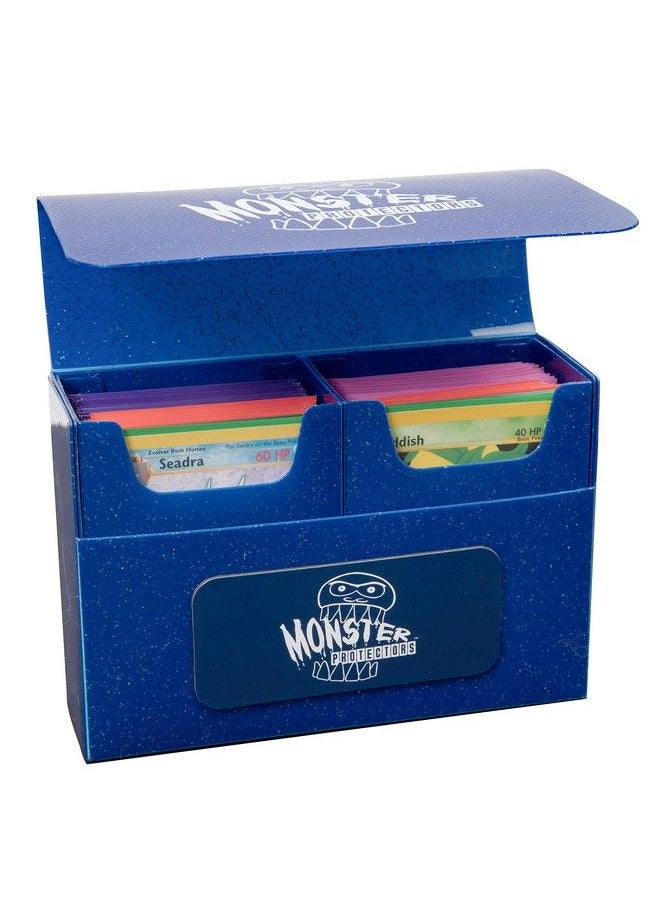 Monster Protectors - Monster Magnetic Double Trading Card Deck Box (Blue Glitter) W 2 Removable Deck Sleeves Holds 150 Gaming Tcgs Compatible W Yugioh Mtg Magic The Gathering Pokémon Durable Riveted Construction - Image 1