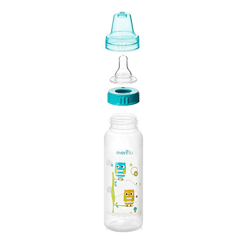 Evenflo Feeding Classic Prints Polypropylene Bottles for Baby Infant and Newborn  BlueGreenTeal 8 Ounce Pack of 12 - Image 3