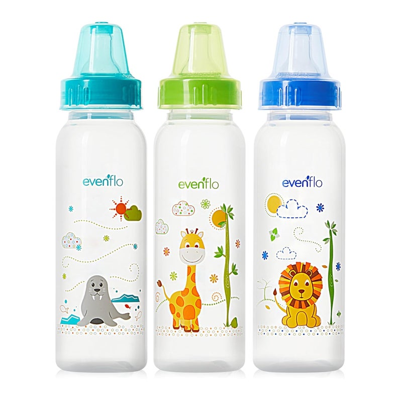 Evenflo Feeding Classic Prints Polypropylene Bottles for Baby Infant and Newborn  BlueGreenTeal 8 Ounce Pack of 12 - Image 2