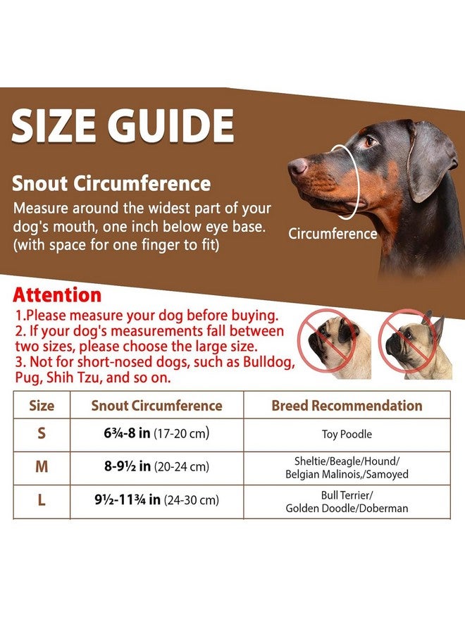 Dog Mouth Leather Cover Muzzle Guard With Adjustable Strap Buckle Muzzle Ideal For For Grooming, Training And Chewing Aggressive Medium Dog (Multicolor) (Large) - Image 2