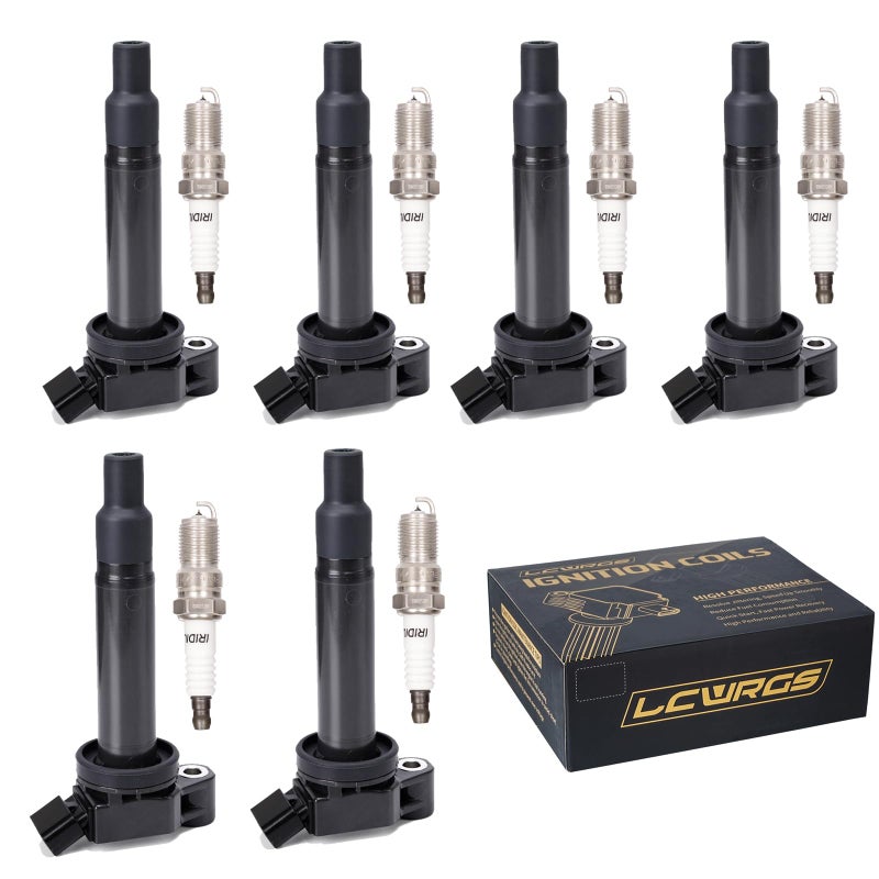 Set of 6 Ignition Coil Pack and Spark Plugs for Toyota Sienna Avalon Camry Highlander Lexus ES300 RX300 ES 300 RX 300 1999 2000 2001 2002 2003 2004 2005 2006 2007 30 V6 Spark Plugs Coils UF267