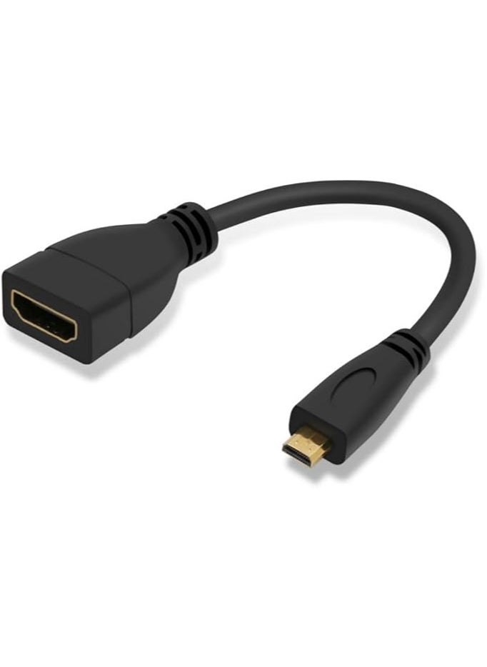 erorex Micro HDMI Male to HDMI Female 4K Cable Adapter for HDTV Camera 10CM  - Image 1