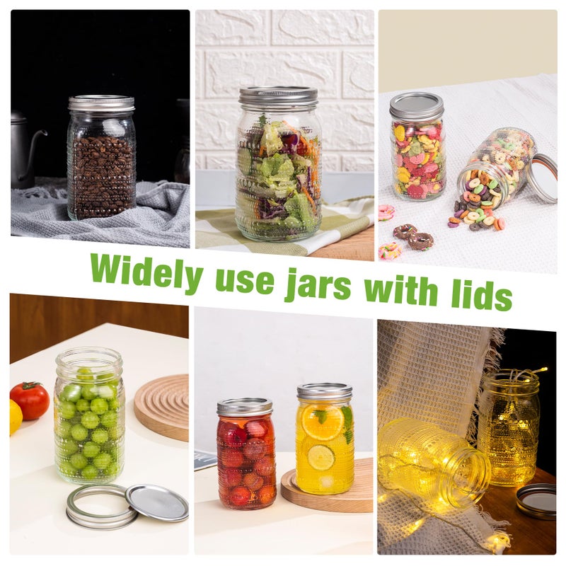 WACOI Mason Jars 32 Oz with Lids Wide Mouth 4 Pack, Glass Jars Canning Jars Large for Centerpieces Pickling Storage Food Meal Prep Salad Jam - Image 5