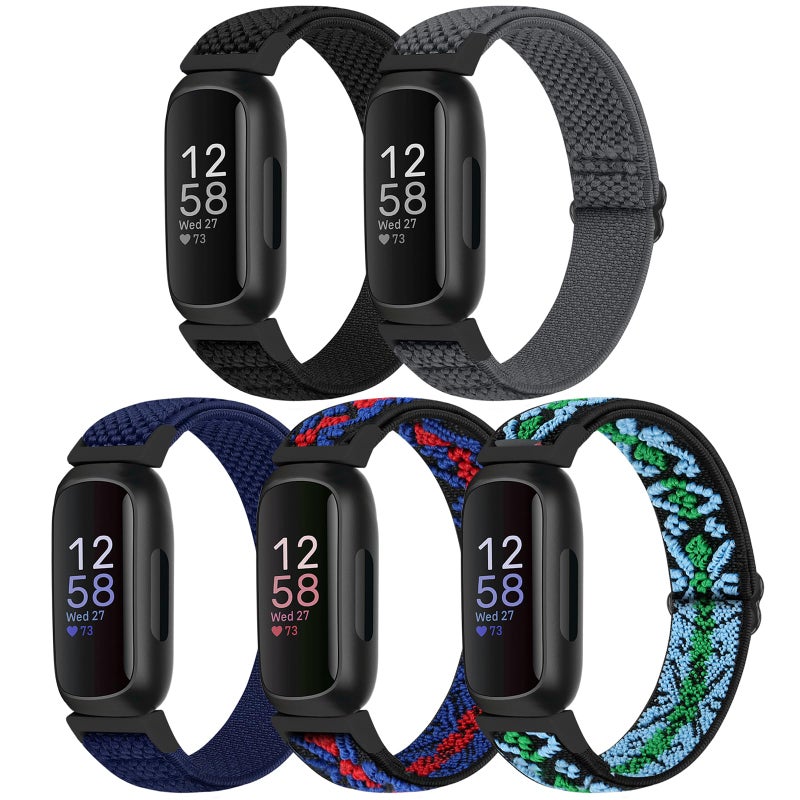 Bcuckood Compatible with Fitbit Inspire 3/Inpsire 2/Inspire/Inpsire HR/Ace 2/Ace 3 Bands, Elastic Adjustable Replacement Wristband Women Men Kids Stretchy Soft Sport Nylon Loop Straps - Image 1