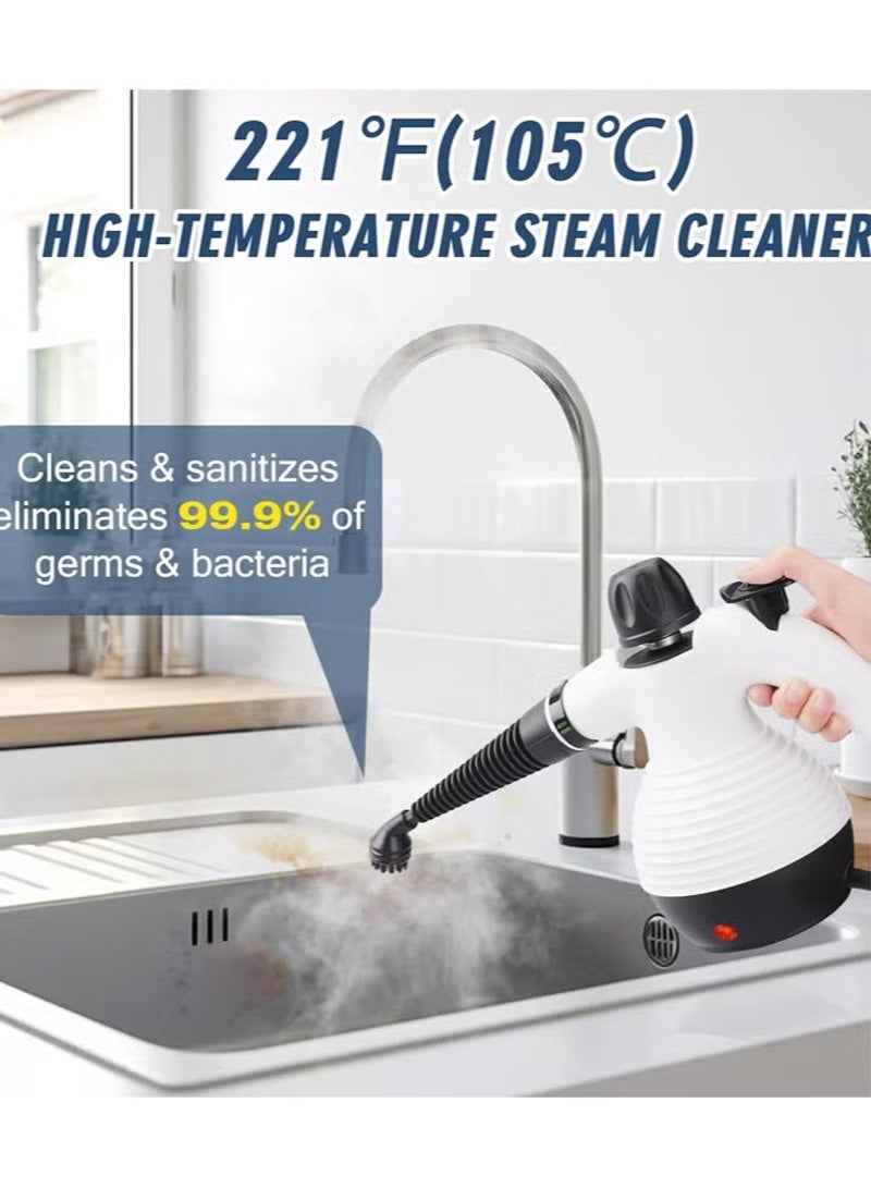 ET-LIFE Steam Cleaner, 1000W Pressurized Steamer for Cleaning, Multi-Purpose Steamer for Home, Handheld Steam Cleaner, Car Steamer, Portable Steam Cleaner for Kitchen, Bathroom, Tile (White)  - Image 4