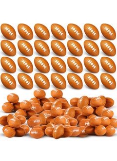 Civaner Civaner 100 Packs Mini Football Sports Stress Ball Small Foam Footballs, 1.18 inch Brown  - Image 1