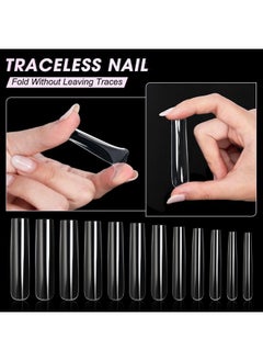 AORAEM Extra Long Square Full Cover Nail Tips 240Pcs Xxxl Clear Full Cover Fake Nails False Nails 12 Sizes Tapered Square Press On Fake Nail Tips For Acrylic Nails Salons Home Diy With Box  - Image 3