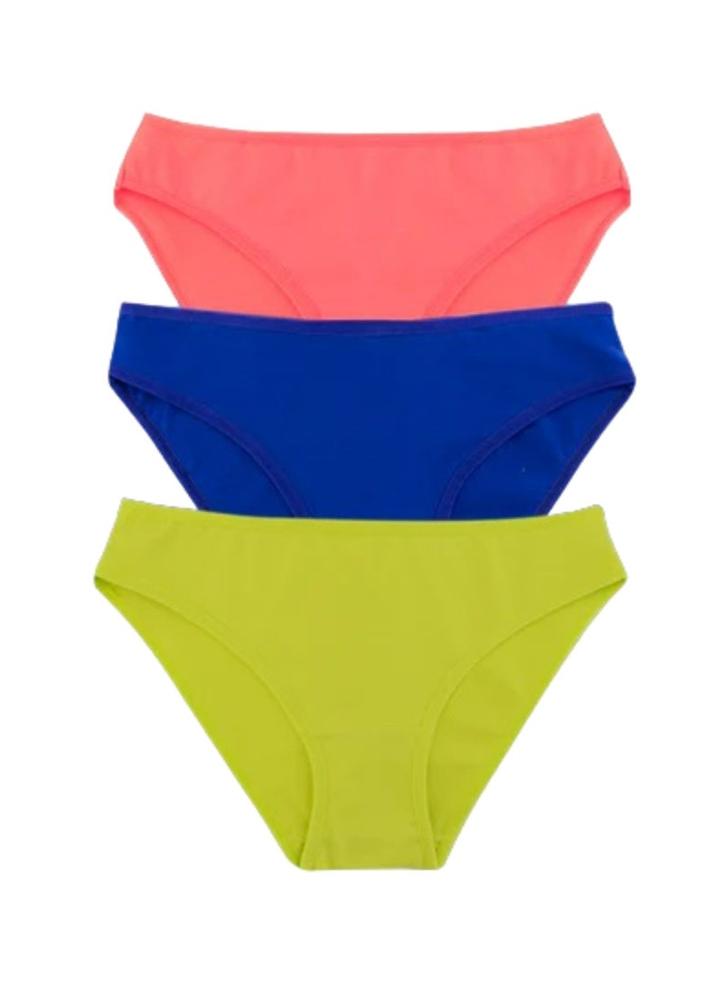 Milk Pack of 3 Plain Cotton Bikini Panties Underwear for Women - Image 3
