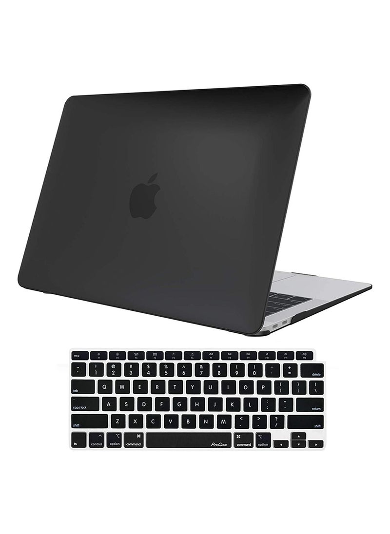 Generic MacBook Air 13 Inch Case 2020 2019 2018 Release A2337 M1 A2179 A1932 Hard Case Shell Cover For MacBook Air 13 Inch Model A2237 A2179 A1932 With Keyboard Skin Cover Black  - Image 1