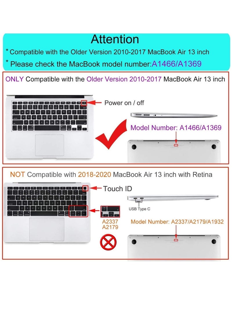 Generic MacBook Air 13 Inch Case 2020 2019 2018 Release A2337 M1 A2179 A1932 Hard Case Shell Cover For MacBook Air 13 Inch Model A2237 A2179 A1932 With Keyboard Skin Cover Black  - Image 2