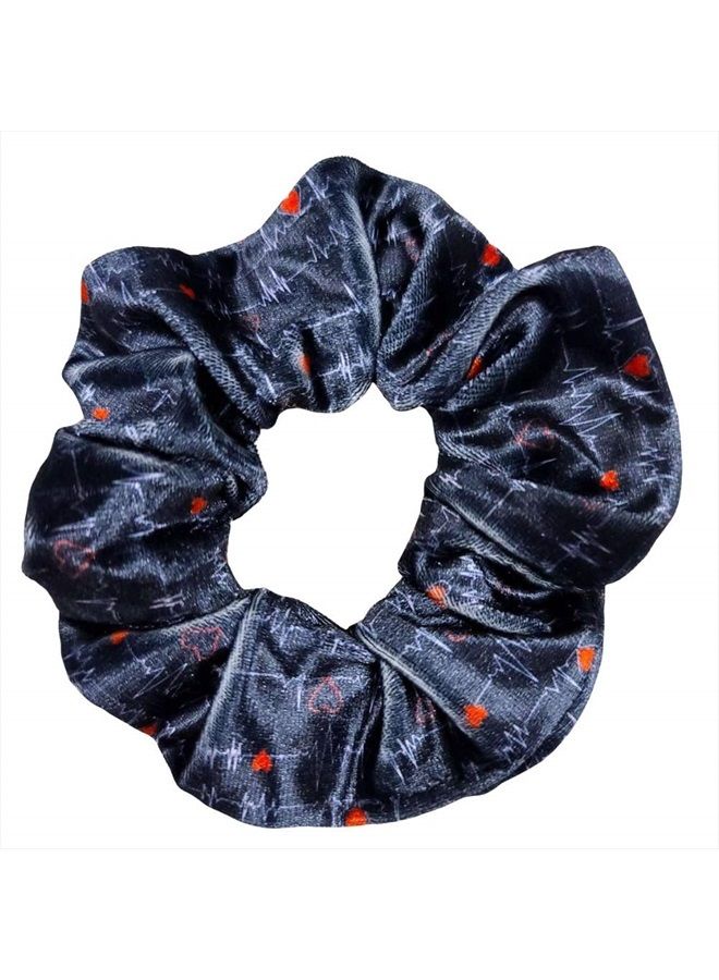 Infinity Collection Nurse Scrunchie, Nurse Accessories, Black EKG Medical Hair Ties, Nursing Elastics, Nurses Gift - Image 1