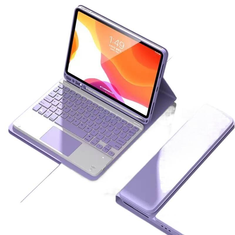 DGG حافظة آيباد بلوحة مفاتيح متوافقة مع iPad Pro 11 / iPad Air باللون بنفسجي باللون البنفسجي - Image 1