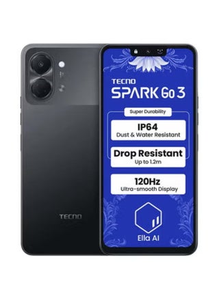 Spark Go 3 Dual SIM Ink Black 4GB Ram 64GB 4G -Middle east version