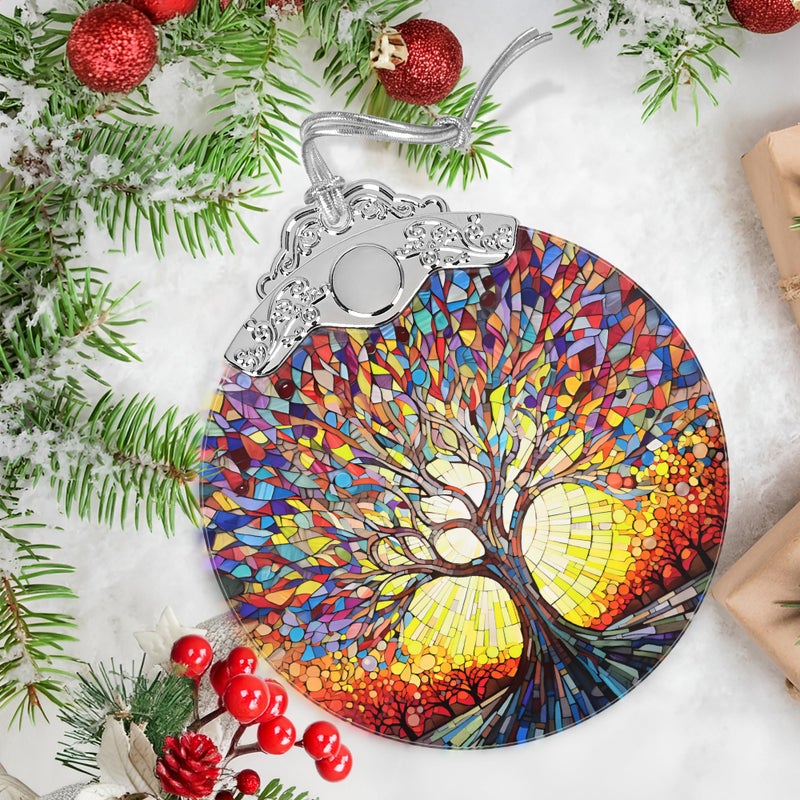 Jocidea Christmas Ornaments - Stained Glass Christmas Decor - Tree of Life Ornaments for Christmas Tree - Christmas Tree Ornament - Gifts for Family  Friends  Couple - Xmas Gift Ideas - Gift Exchange - Image 5