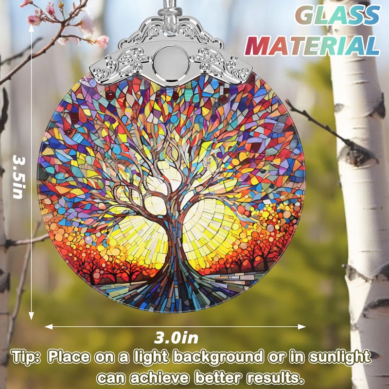 Jocidea Christmas Ornaments - Stained Glass Christmas Decor - Tree of Life Ornaments for Christmas Tree - Christmas Tree Ornament - Gifts for Family  Friends  Couple - Xmas Gift Ideas - Gift Exchange - Image 2