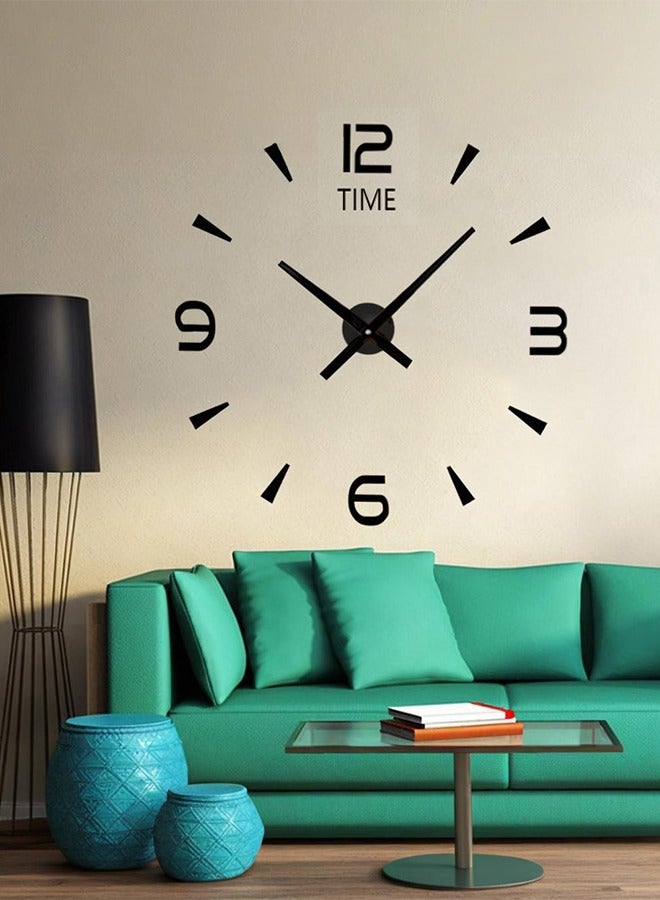 إسكدنيا DIY 3D Mirror Surface Wall Clock Sticker,Quartz 3D Acrylic Sticker Wall Clock,European Style Minimalist Creative Wall Sticker Acrylic Mirror Silent Wall Clock Geometric Pattern Combination 3D Decora - Image 3