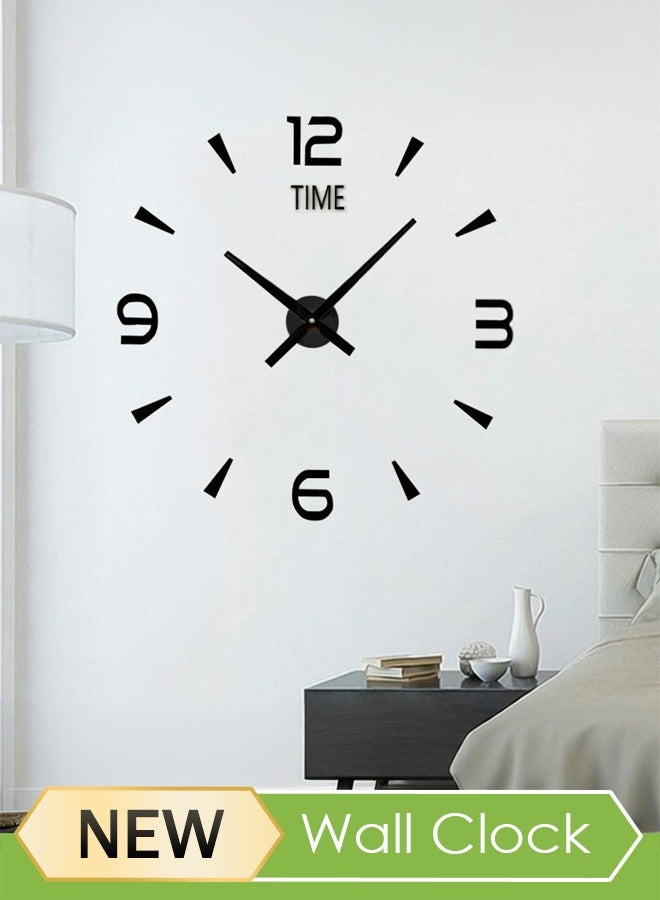 إسكدنيا DIY 3D Mirror Surface Wall Clock Sticker,Quartz 3D Acrylic Sticker Wall Clock,European Style Minimalist Creative Wall Sticker Acrylic Mirror Silent Wall Clock Geometric Pattern Combination 3D Decora - Image 1