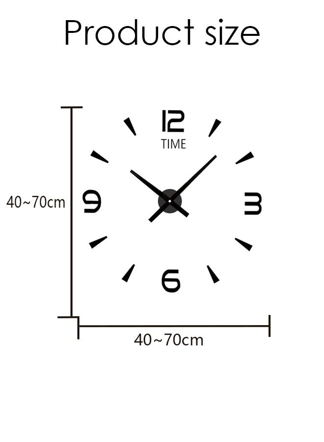إسكدنيا DIY 3D Mirror Surface Wall Clock Sticker,Quartz 3D Acrylic Sticker Wall Clock,European Style Minimalist Creative Wall Sticker Acrylic Mirror Silent Wall Clock Geometric Pattern Combination 3D Decora - Image 2