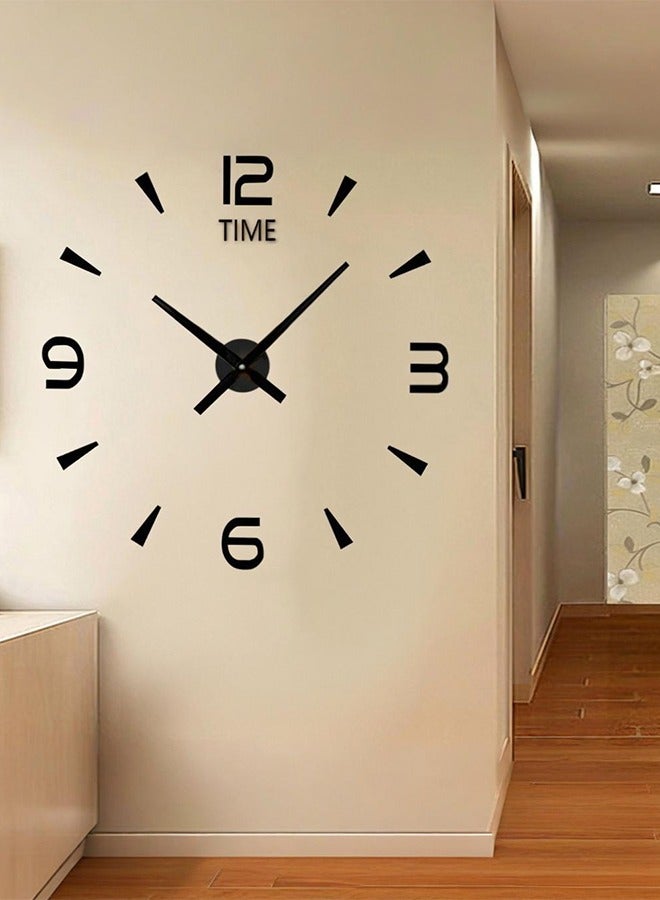 إسكدنيا DIY 3D Mirror Surface Wall Clock Sticker,Quartz 3D Acrylic Sticker Wall Clock,European Style Minimalist Creative Wall Sticker Acrylic Mirror Silent Wall Clock Geometric Pattern Combination 3D Decora - Image 4