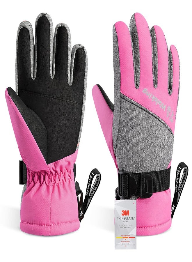 Walsking Kids Winter Snow&Ski Gloves-3M Thinsulate Waterproof Cold Weather Youth Gloves for Skiing,Snowboarding-Fits Boys and Girls - Image 1