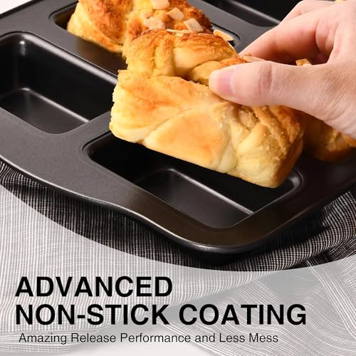 SHOAIB Mini loaf pan Rectangle Shape 8 - Cavity Baking Tray for Brownie Cake and Rectangle Shape Muffins Cupcakes Loaf Bread Baking pan - Image 3