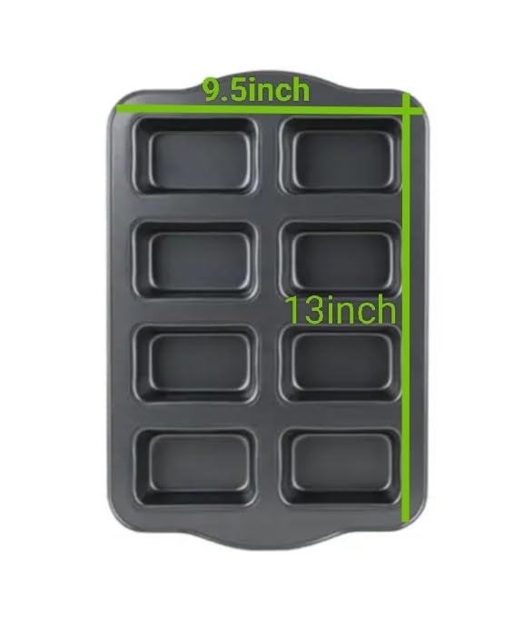 SHOAIB Mini loaf pan Rectangle Shape 8 - Cavity Baking Tray for Brownie Cake and Rectangle Shape Muffins Cupcakes Loaf Bread Baking pan - Image 5