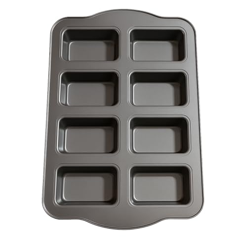 SHOAIB Mini loaf pan Rectangle Shape 8 - Cavity Baking Tray for Brownie Cake and Rectangle Shape Muffins Cupcakes Loaf Bread Baking pan - Image 1