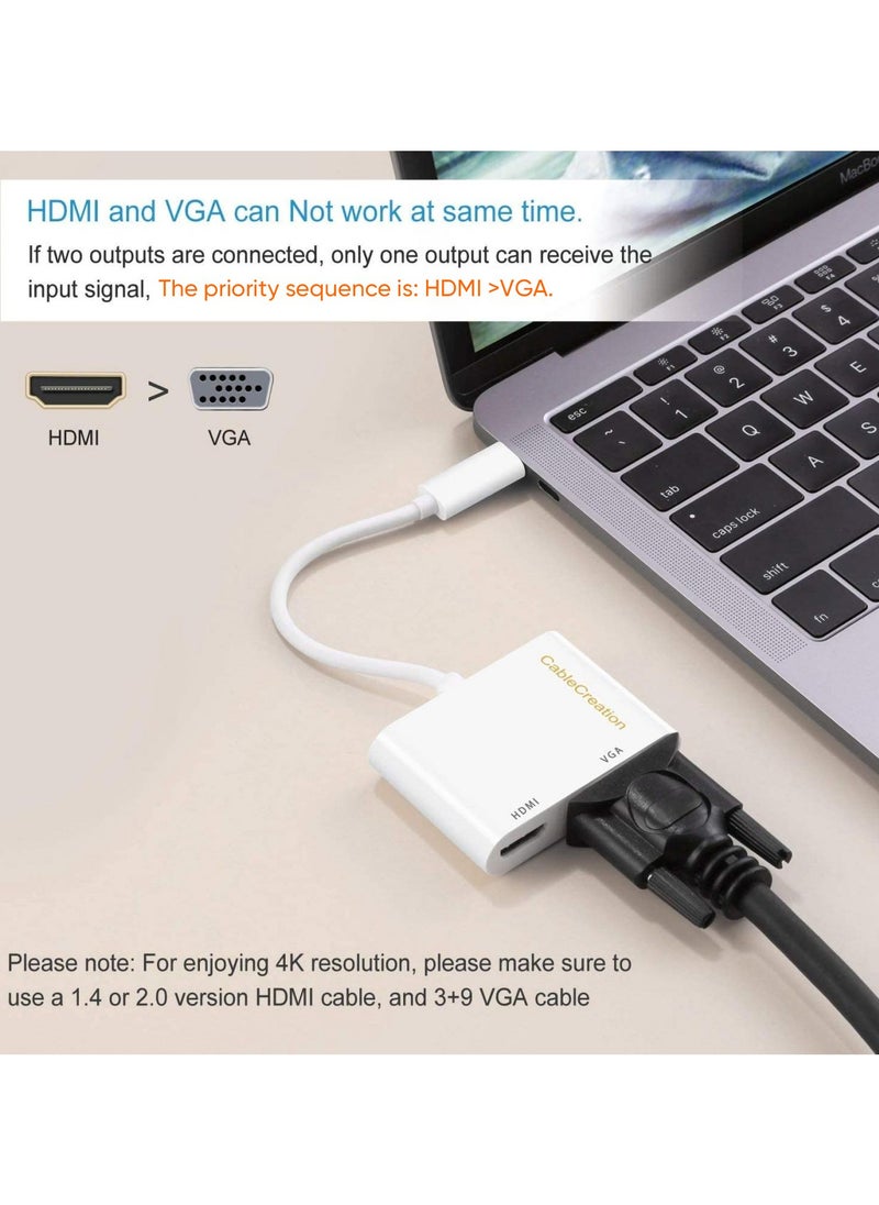 CableCreation USB C to HDMI VGA Adapter, Type C to HDMI 4K VGA 1080P Converter, Compatible with Galaxy S22 Ultra, MacBook Pro, iPad Pro 2020, Chromebook Pixel, XPS 13, Yoga 910, Surface Go  - Image 2