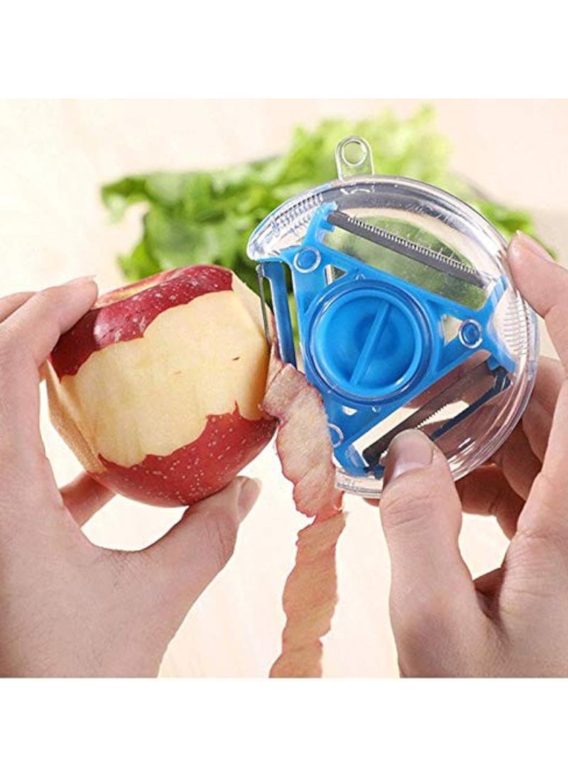 Generic Multifunctional Fruits Vegetables Rotary Peeler Slicer Triple Blade 3in 1 (Assorted Color)  - Image 1