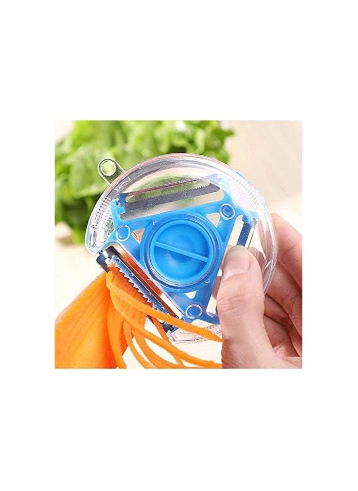 Generic Multifunctional Fruits Vegetables Rotary Peeler Slicer Triple Blade 3in 1 (Assorted Color)  - Image 2