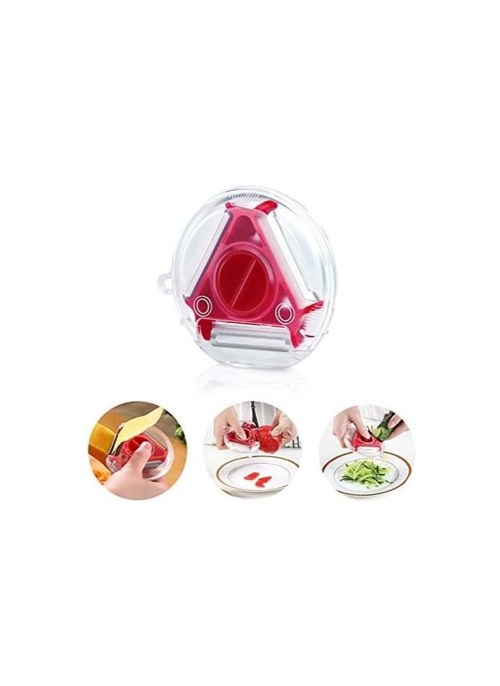 Generic Multifunctional Fruits Vegetables Rotary Peeler Slicer Triple Blade 3in 1 (Assorted Color)  - Image 4