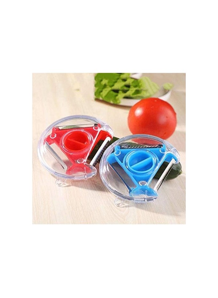 Generic Multifunctional Fruits Vegetables Rotary Peeler Slicer Triple Blade 3in 1 (Assorted Color)  - Image 3