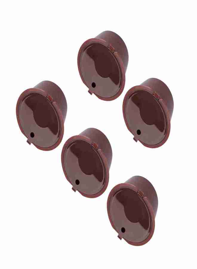 5Pcs Food Grade Pp   304 Stainless Steel Reusable Refillable Coffee Capsule Filter (Brown) - Image 4