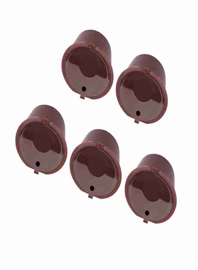 5Pcs Food Grade Pp   304 Stainless Steel Reusable Refillable Coffee Capsule Filter (Brown) - Image 5
