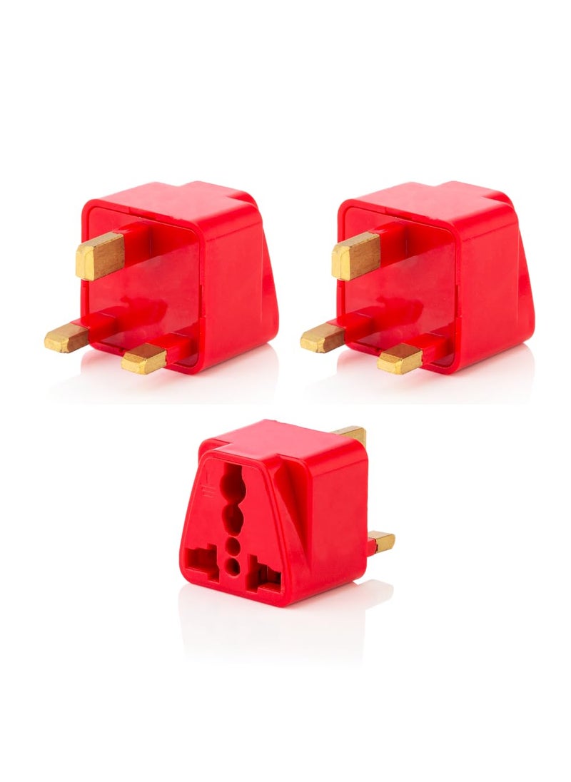 HI PLASST PINS N PLUGS HiPLASST India to UK Plug Adapter Pack of 3 for UKLondon TypeG Power Plug Converter for England Dubai Hong KongSingapore Ireland Wales Scotland Perfect Adaptor for Charging Laptop Phone  - Image 1