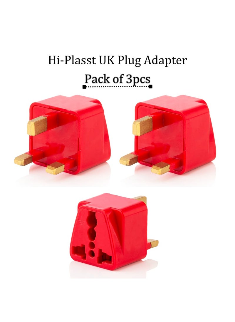 HI PLASST PINS N PLUGS HiPLASST India to UK Plug Adapter Pack of 3 for UKLondon TypeG Power Plug Converter for England Dubai Hong KongSingapore Ireland Wales Scotland Perfect Adaptor for Charging Laptop Phone  - Image 5