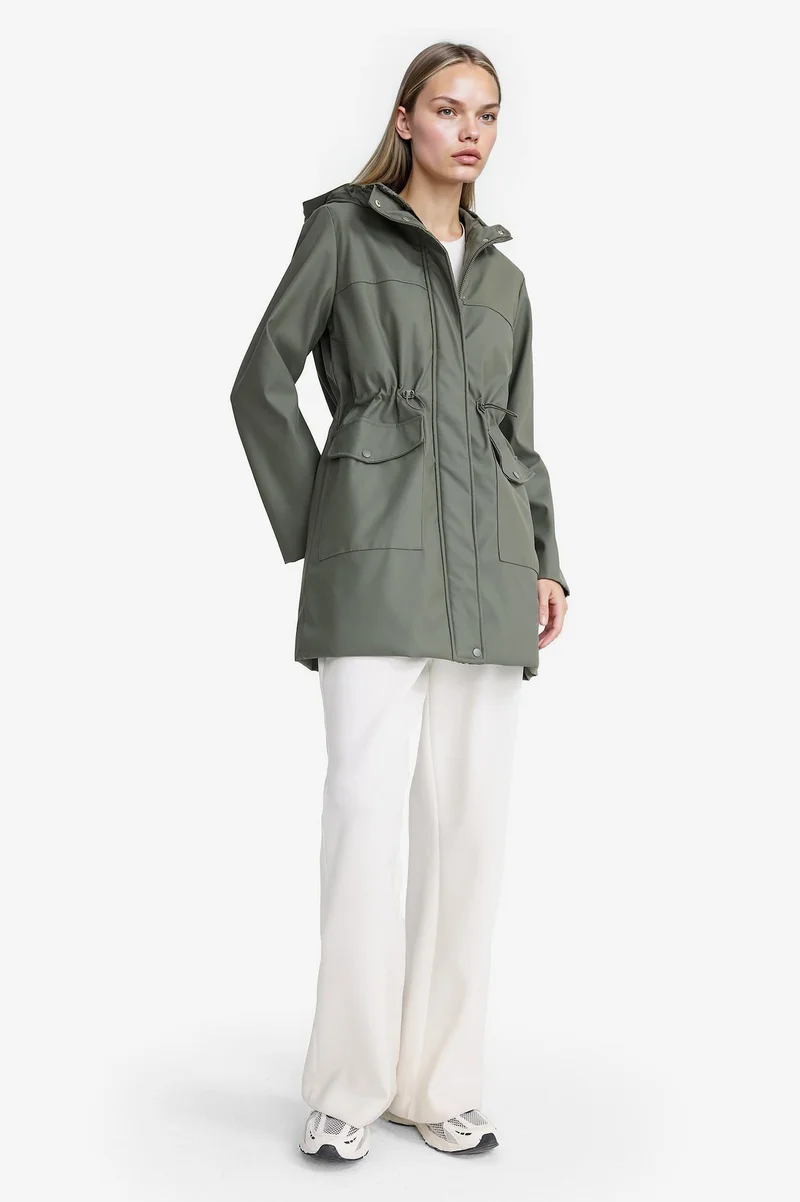 ديفاكتو Regular Fit Faux Leather Raincoat
