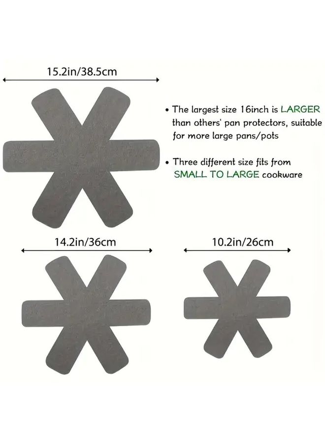 Orange Larger Flat Bottom Pot Protectors Set 12in 3 Sizes Kitchenware Separator - Image 3