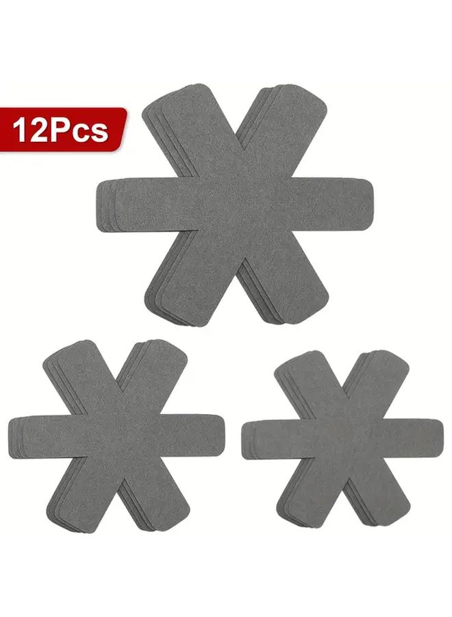 Orange Larger Flat Bottom Pot Protectors Set 12in 3 Sizes Kitchenware Separator - Image 1