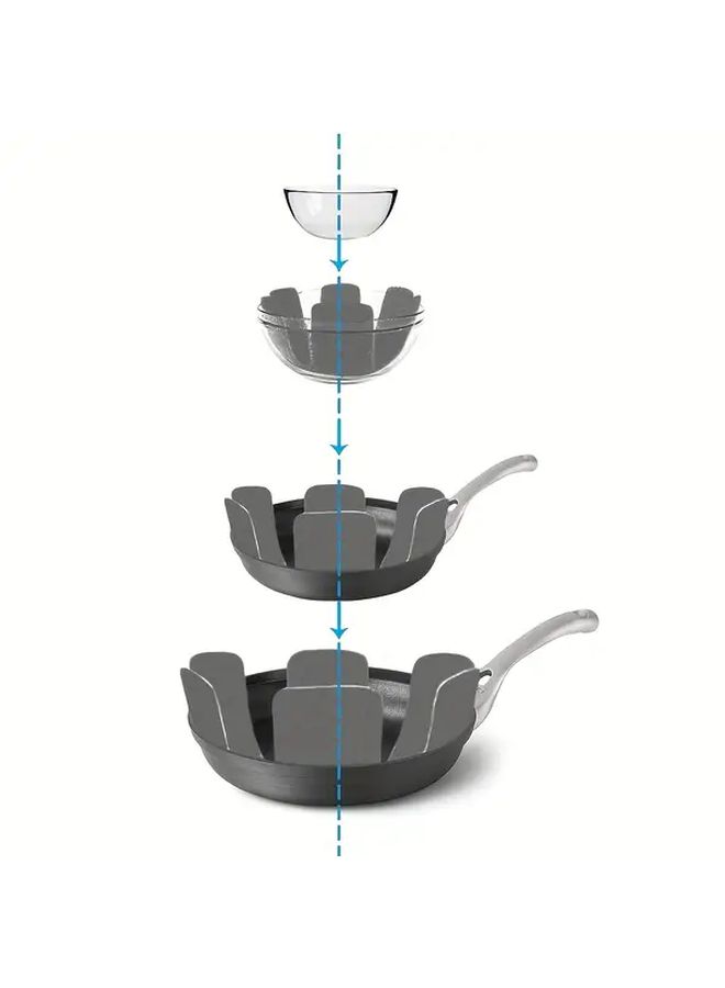 Orange Larger Flat Bottom Pot Protectors Set 12in 3 Sizes Kitchenware Separator - Image 2