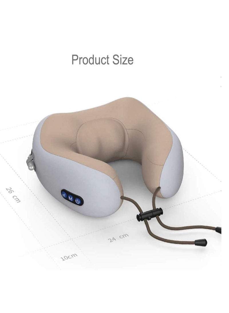 ELTRAZONE Travel Pillows For Sleeping Airplane, Portable Electric Neck Massager Soft Comfortable Breathable U-Shaped Memory Foam Massage Neck Pillow For Car Home And Office - Image 2