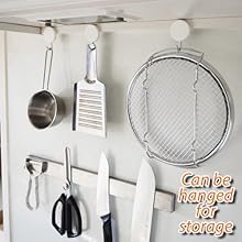 SHREESAMP Deep Fryer Oil Strainer Mesh Drain Plate Stainless Steel BBQ Plate Multipurpose Sieve Rack Fry Chip Food Fryer Filter Basket Frying Mesh Sieve Potato Chips Strainer Snack Basket - Image 5