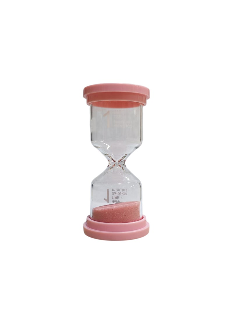 Sand Clock for Home or Office, Enhancing Room Ambiance, Boosting Concentration, and Celebrating Holidays with Vibrant, Random-Colored Sand pink (model 1 minute)